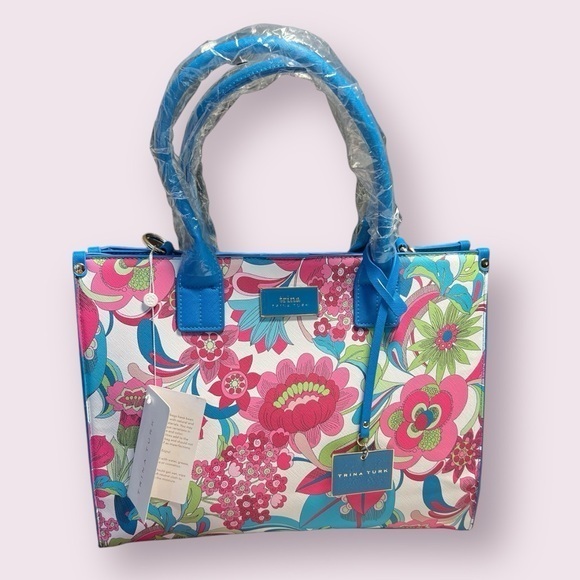 NWT TRINA TURK Floral Tote with Crossbody Strap - Picture 1 of 7